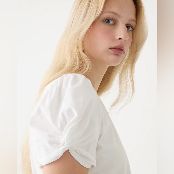 J Crew Broken-in Jersey Puff-Sleeve T-shirt - Picture 2 of 9